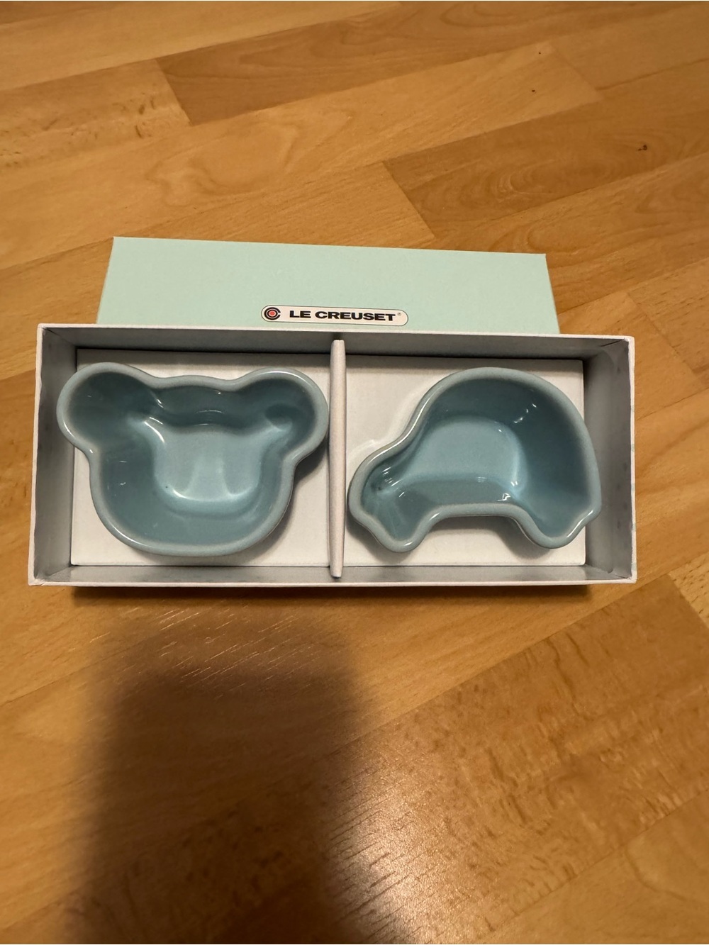 Le Creuset Baby Bowl Set and Spoon in Pale Blue